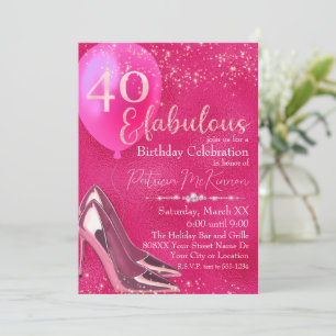 Invitation Hot rose haut talon Stilettos Parties scintillant