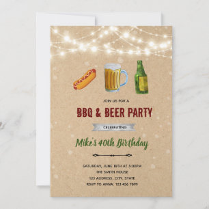 Invitation Hotdog et brew bbq