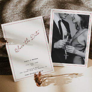 Invitation Hôtel Vintage Old Money Enregistrez la Date