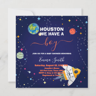 Invitation Houston dans l'espace nous avons une baby shower p