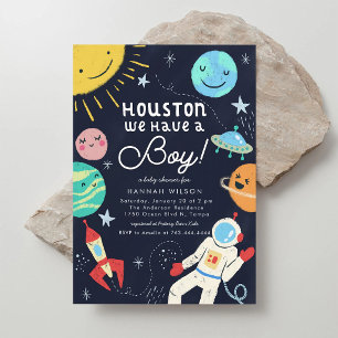 Invitation Houston, nous avons un bébé garçon Shower Espace B