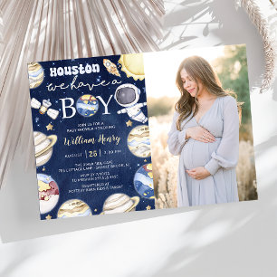 Invitation Houston Nous Avons Un Garçon Baby shower Espace Ex