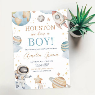 Invitation Houston, nous avons une douche pour bébé garçon da