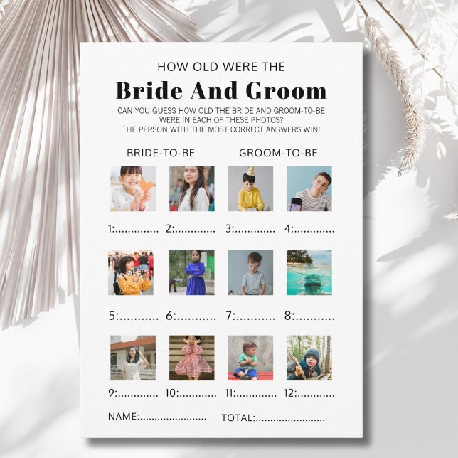 Invitation How Old Were The Bride & Groom Bridal Shower Game (Créateur téléchargé)