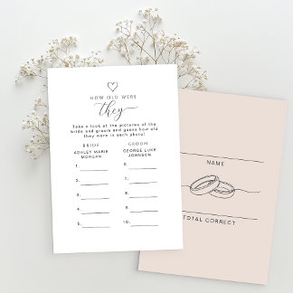 Invitation How Old Were They Printable Game Card