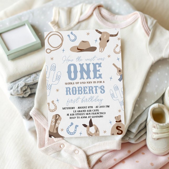 Invitation How the West Was One 1st Birthday Invite (Créateur téléchargé)