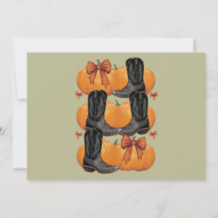 Invitation Howdy Citrouille Western Fall Coquette Bow Cowgirl