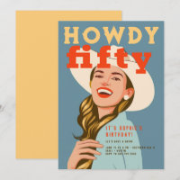 Howdy Fifty Western Retro Chic Blue 50e anniversai