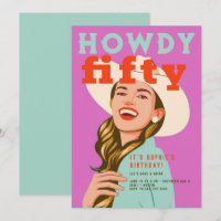 Howdy Fifty Western Retro Chic Pink 50e anniversai