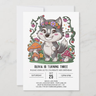 Invitation Howimsical Wolf Digital Anniversaire
