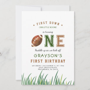 Invitation Huddle Up Football 1ère fête d'anniversaire
