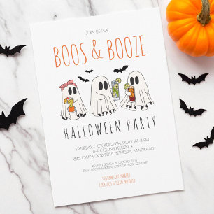 Invitation Huées et Boissons Alcoolisées Fête d'Halloween Adu