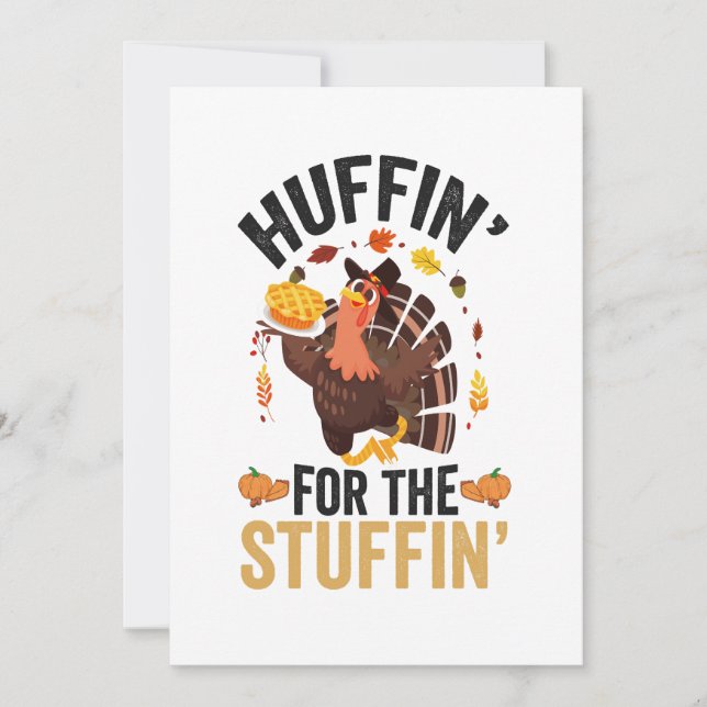 Invitation Huffin pour le Stuffin drôle Thanksgiving Turquie (Devant)