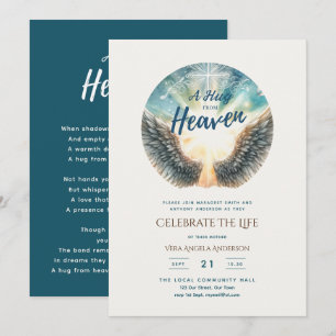 Invitation Hug from Heaven Poem Celebration of Life Memorial
