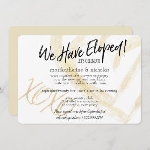 Invitation Hugs, Baisers et Coeurs Elopement Party