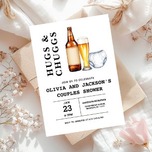 Invitation Hugs & Chuggs Bières Diapers Couples Baby shower