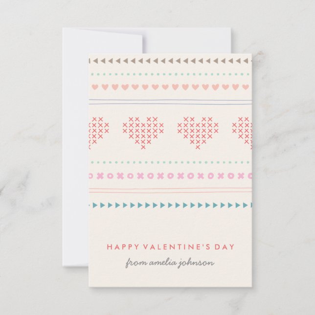 Invitation Hugs & Kisses Classroom Valentine - Ivory (Devant)