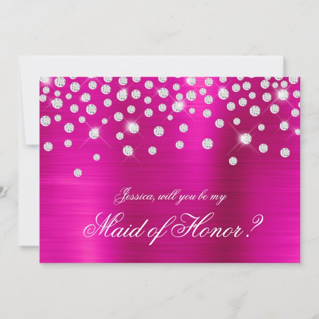 Invitation Huile rose chaude brillante Diamant (Devant)