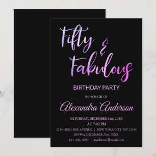 Invitation Huile rose et violet Cinquante et fabuleux