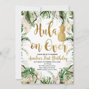Invitation Hula On Over Party, Anniversaire D'Anniversaire D'