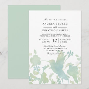 Invitation Hummingbird Garden Aquarelle Mariage élégant