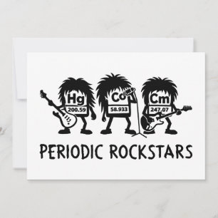 Invitation Humour de chimie des Rockstars périodiques