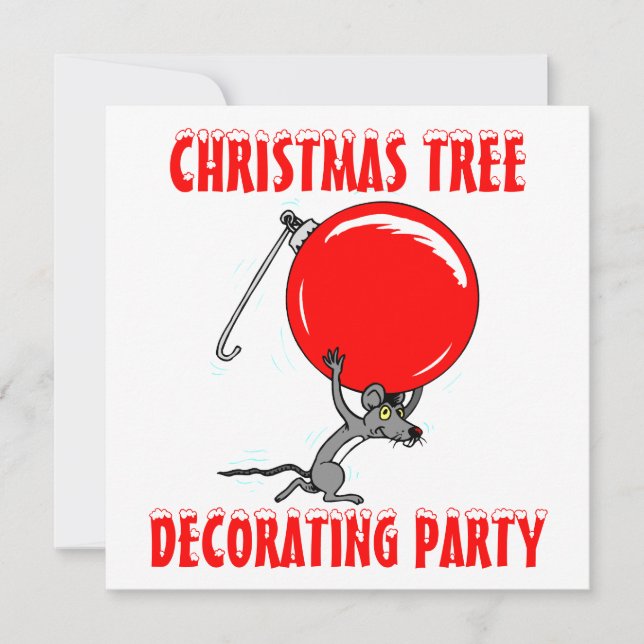 Invitation Humour de la souris d'arbre de Noël (Devant)