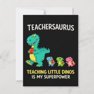 Invitation Humour de professeur Teachersaurus avec de petits