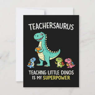 Invitation Humour de professeur Teachersaurus avec de petits 
