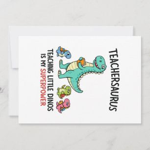 Invitation Humour de professeur Teachersaurus avec de petits 
