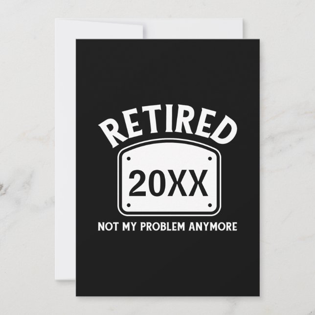Invitation Humour de retraite 20XX à la retraite (Devant)