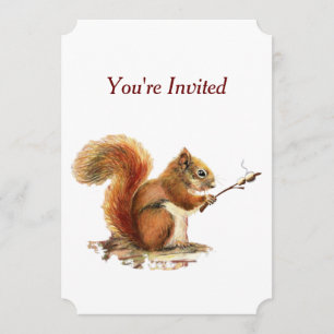 Invitation Humour d'écureuil d'anniversaire de BBQ de