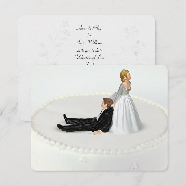 Invitation Humour mariage de mariée et de chambre (Devant / Derrière)
