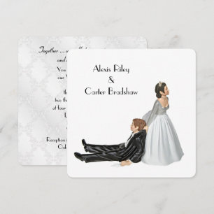 Invitation Humour mariage sur blanc