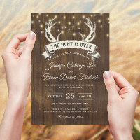 "Hunt is Over" Rustic Antler Strings Mariage léger