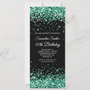 Invitation Hunter Green Parties scintillant Noir 50e annivers