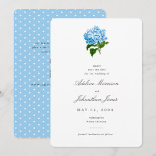Invitation Hydrangea Bleu Grandmillennial Traditionnel