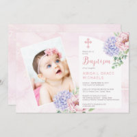Hydrangea Blooms Girl Baby Photo Baptême