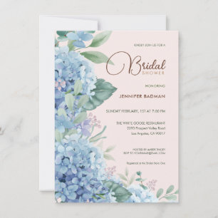 Invitation Hydrangea Blush Rose Dusty Blue Fête des mariées