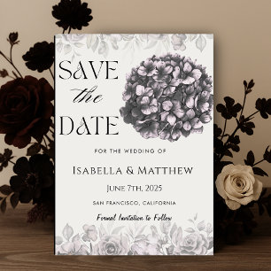 Invitation Hydrangea Gothique Mariage Floral Enregistrer La D