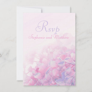 Invitation Hydrangea mariage formel floral RSVP rose violet