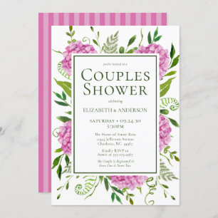 Invitation Hydrangea rose Couples Douche