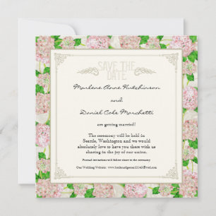 Invitation Hydrangea Rose Dentelle Floral Élégant Mariages Fo