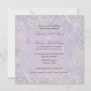 Invitation Hydrangea Swirl pourpre - Fête de l'mariée florale