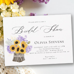 Invitation Hydrangea Tournesols Lilac Enterrement de Vie de J