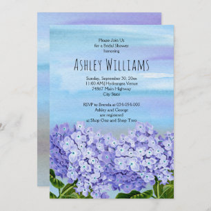 Invitation Hydrangeas aquarelle fleurie mariage douche nuptia