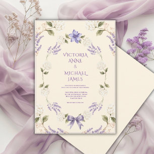 Invitation Hydrangeas Blanches Floral Élégant Violet