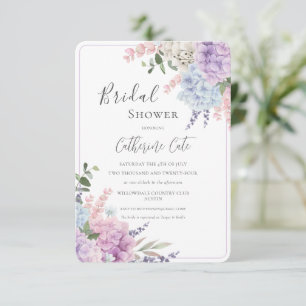 Invitation Hydrangeas Fête des mariées d'aquarelle florale