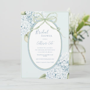 Invitation Hydrangeas Florales Bleues Mariage Champêtre Sage