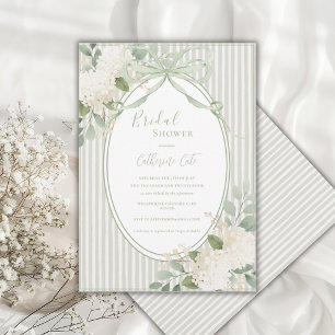 Invitation Hydrangeas Floraux Vert Sauge Mariage Fantaisiste